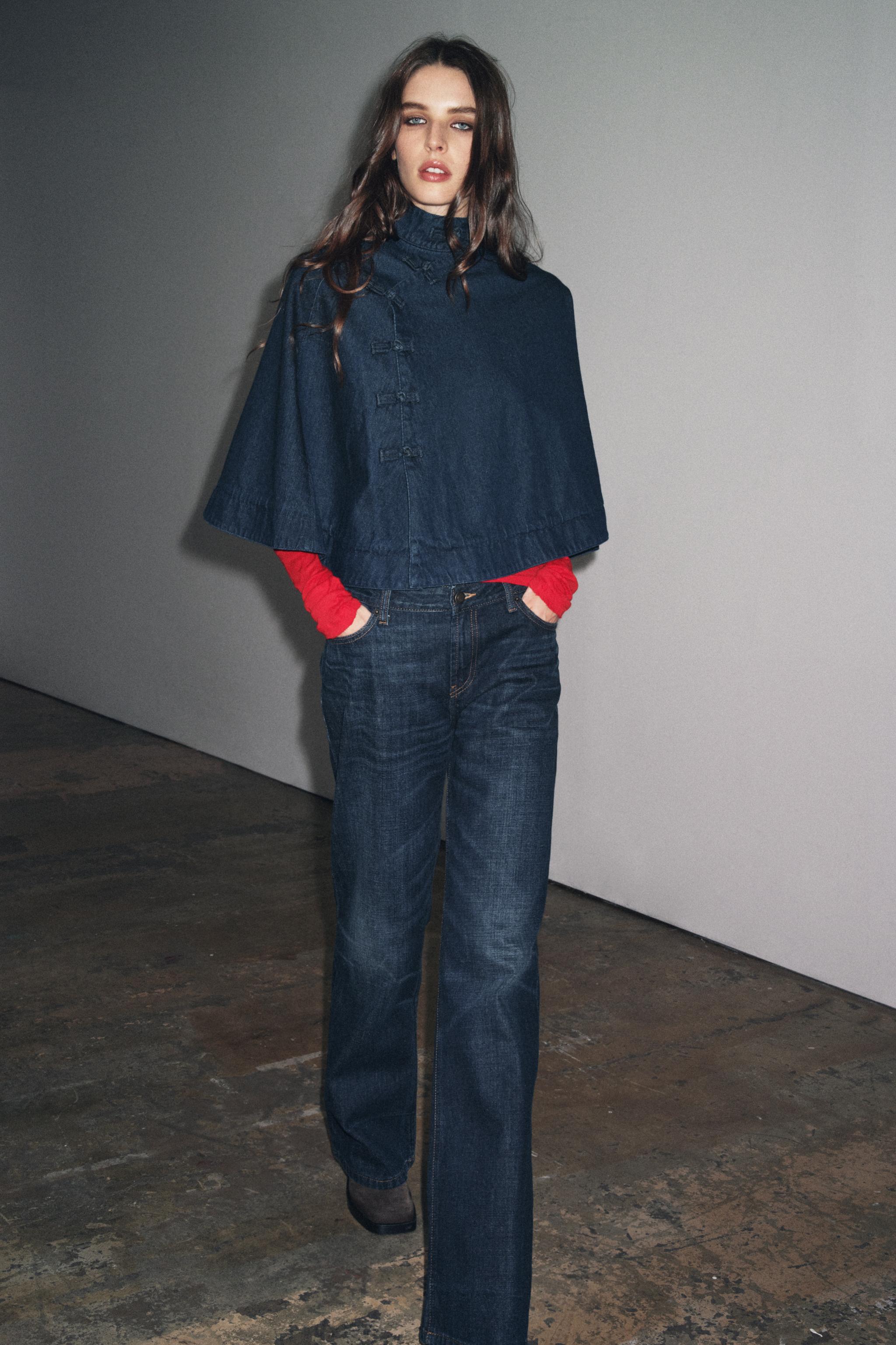 DENIM TOGGLE CAPE